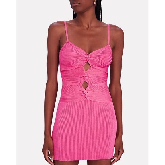 CULT GAIA Zenda Knotted Rib Knit‎ Mini Dress Size XL - Picture 4 of 8